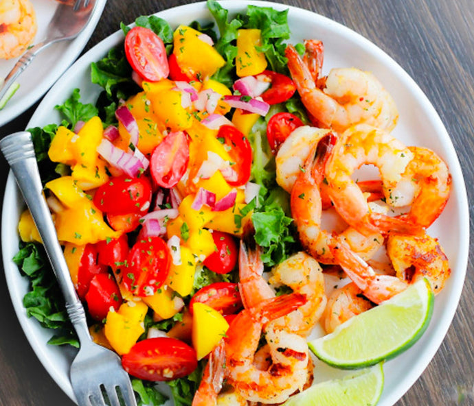 Tropical Mango Grilled Shrimp Salad